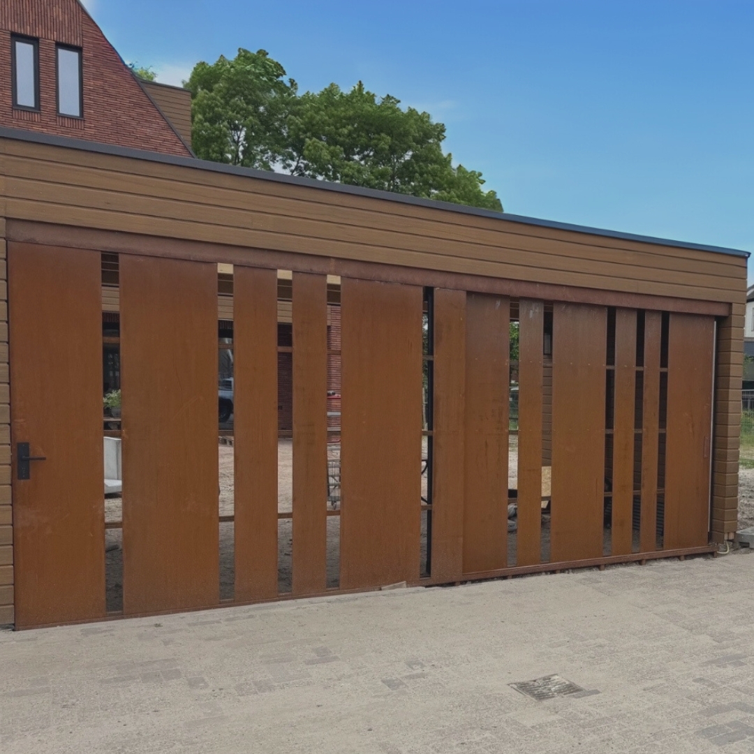 Eijssink Hekwerk Schuifpoort cortenstaal